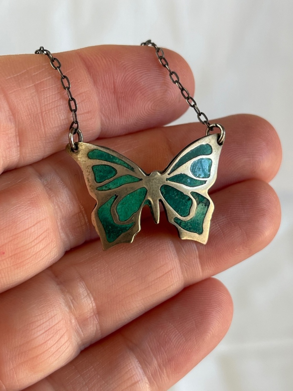 Sterling silver butterfly necklace
